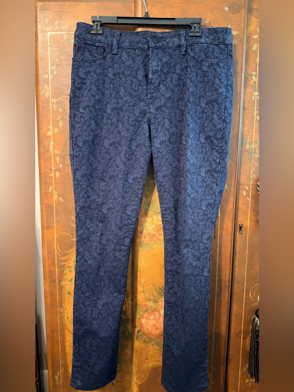 NYDJ Navy Jacquard Slim Pants